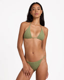 BILLABONG Crinkle Crush Zoe Pant Bikini Bottom - ARMY GREEN