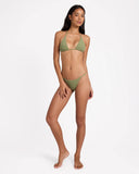 BILLABONG Crinkle Crush Zoe Pant Bikini Bottom - ARMY GREEN