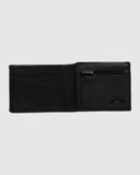 BILLABONG Slim 2 in 1 Leather Wallet - BLACK