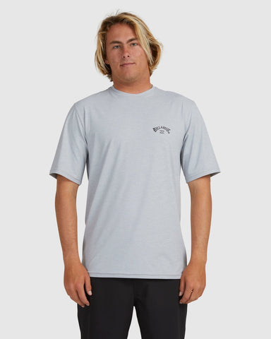 BILLABONG Shoreline Loose Fit  SS Rash Vest - LIGHT GREY HEATHER