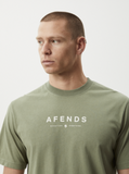 AFENDS Thrown Out Recycled Retro Fit Tee - OIL GREEN