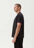AFENDS Sun Bite Recycled Raglan Boxy Fit Tee - STONE BLACK