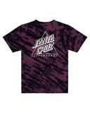 SANTA CRUZ Boys Not A Dot Hollow Tee - MAROON TIE DYE