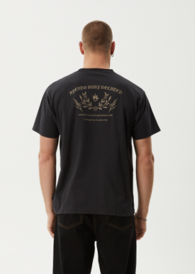 AFENDS Surf Related Recycled Boxy Fit Tee - STONE BLACK