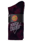 SANTA CRUZ Boys Not A Dot Crew Socks - MAROON TIE DYE SLATE