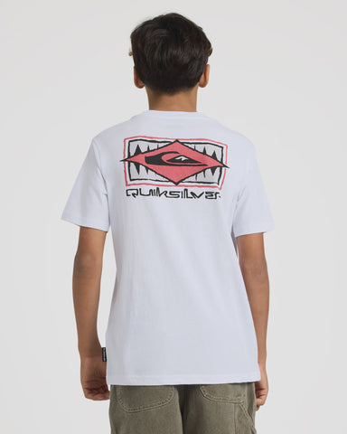 QUIKSILVER Youth Boxed Out Short Sleeve Tee - WHITE