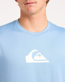 QUIKSILVER Solid Streak UPF 50 Short Sleeve Surf Shirt - FADED DENIM