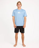 QUIKSILVER Solid Streak UPF 50 Short Sleeve Surf Shirt - FADED DENIM