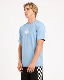 QUIKSILVER Solid Streak UPF 50 Short Sleeve Surf Shirt - FADED DENIM