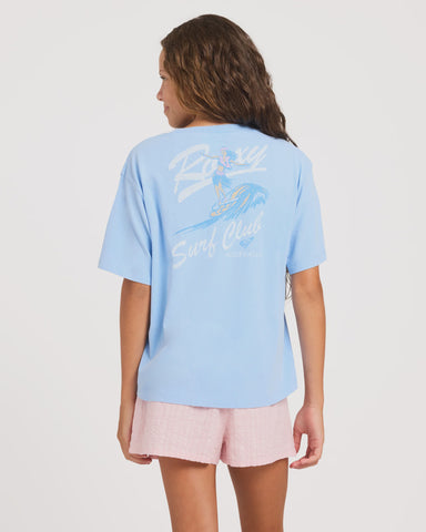 ROXY Hula Wave Rider Short Sleeve Tee - PLACID BLUE