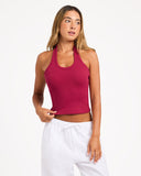 ROXY Base Rib Halter - BEET RED
