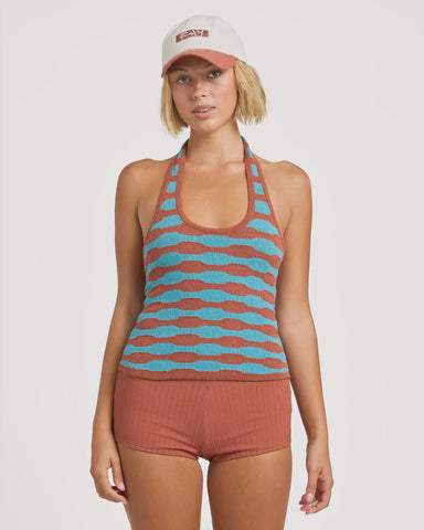 ROXY Dunes Knit Halter - BLUE MOON