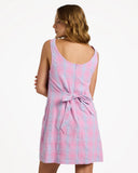 ROXY Phoebe Check Min i Dress - FUSHIA