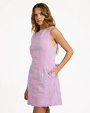 ROXY Phoebe Check Min i Dress - FUSHIA