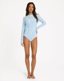 ROXY Go Girl Surf Long Sleeve Onesie - CERULEAN SHELL YEAH