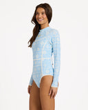ROXY Go Girl Surf Long Sleeve Onesie - CERULEAN SHELL YEAH