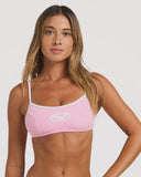 ROXY Women's Swell Bralette Bikini Top - PINK FROSTING