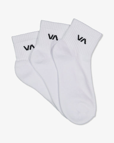 RVCA Va Mini Crew Sock 3 Pack - WHITE