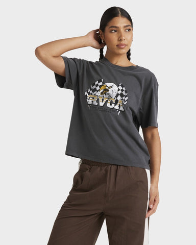 RVCA Race Day Easy Tee - WASHED BLACK