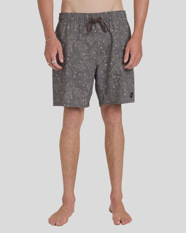 RVCA Atlas Elastic 17" Short - CHOCOLATE