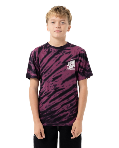 SANTA CRUZ Boys Not A Dot Hollow Tee - MAROON TIE DYE