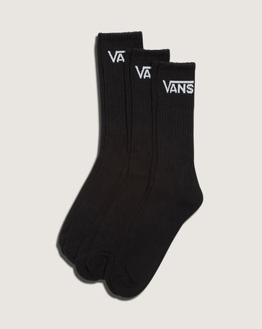 VANS Classic Crew Socks 3-Pack - BLACK