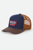 BRIXTON Reeves Trucker Hat - WASHED DENIM/CARAMEL