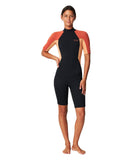 O'NEILL Women's Reactor 2 Back Zip Short Sleeve Spring 2mm - PEACH