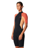 O'NEILL Women's Reactor 2 Back Zip Short Sleeve Spring 2mm - PEACH