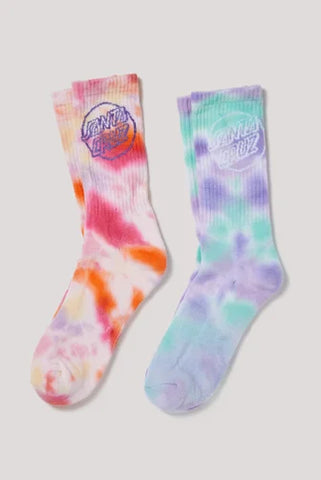 SANTA CRUZ Opus Dot Tie Dye Crew Sock (2 Pack) MULTI TIE DYE