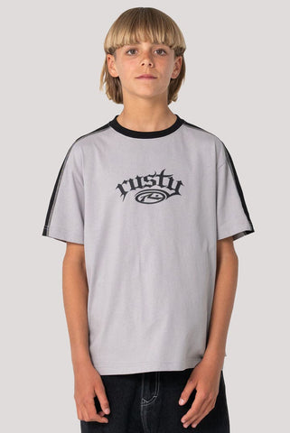 RUSTY Boys Scream Short Sleeve Tee - STONE GREY