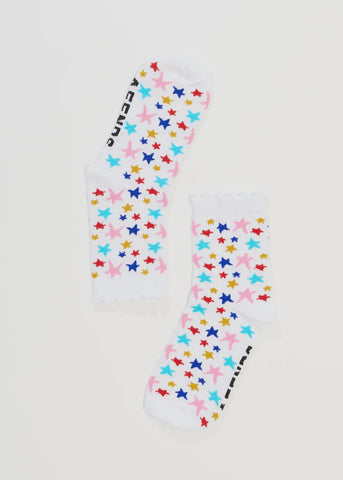 AFENDS Josie Recycled Socks One Pack - WHITE