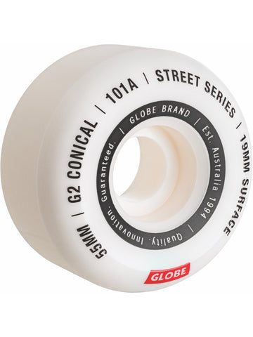 GLOBE - G2 Conical Street Wheel 4 Pack 55mm - WHITE