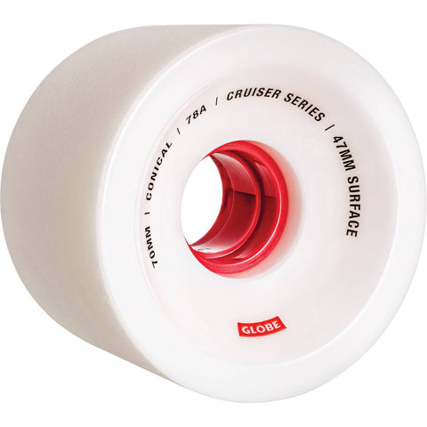 GLOBE - Conical Cruiser Wheels 4 Pack 70mm - WHITE
