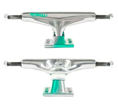 TENSOR Aluminium Stencil Mirror Trucks 5.5 - RAW/GREEN FADE