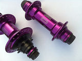 Colony Wasp BMX Hub Set Front & Rear Sealed Bearing Female & 80 Black Spokes Combo PURPLE