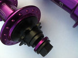 Colony Wasp BMX Hub Set Front & Rear Sealed Bearing Female & 80 Black Spokes Combo PURPLE