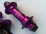 Colony Wasp BMX Hub Set Front & Rear Sealed Bearing Female & 80 Black Spokes Combo PURPLE
