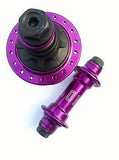 Colony Wasp BMX Hub Set Front & Rear Sealed Bearing Female & 80 Black Spokes Combo PURPLE