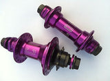 Colony Wasp BMX Hub Set Front & Rear Sealed Bearing Female & 80 Black Spokes Combo PURPLE