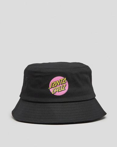 SANTA CRUZ Other Dot Bucket Hat - BLACK