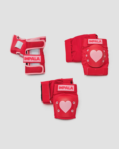 IMPALA Youth Protective Pad Set - RED HEARTS