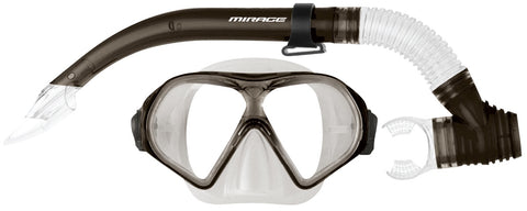 MIRAGE Tropic Adult Mask & Snorkel Set - SMOKE