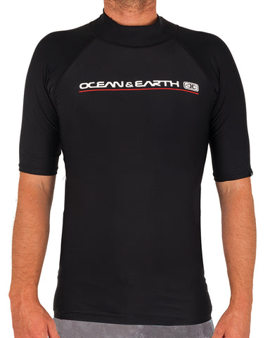 OCEAN & EARTH - Boys Script Long Sleeve Rash Shirt - BLACK
