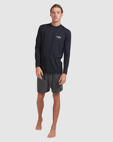 BILLABONG Single Arch Loose Fit Long Sleeve Rash Vest - BLACK