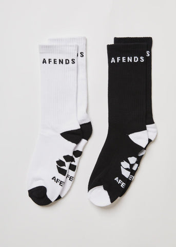 AFENDS - Contrast Recycled Socks (Two Pack) - MULTI