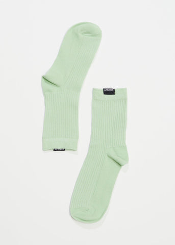 AFENDS - Essential Hemp Rib Socks (One Pack) - PISTACHIO