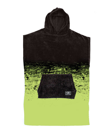 OCEAN & EARTH Youth Southside Hooded Poncho - BLACK/LIME