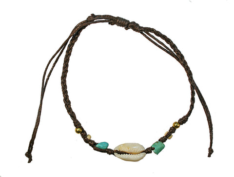 CLASSICS 77 Natural Brown Anklet With Cowrie Shell