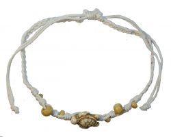 CLASSIC 77 - White Anklet With Turtle